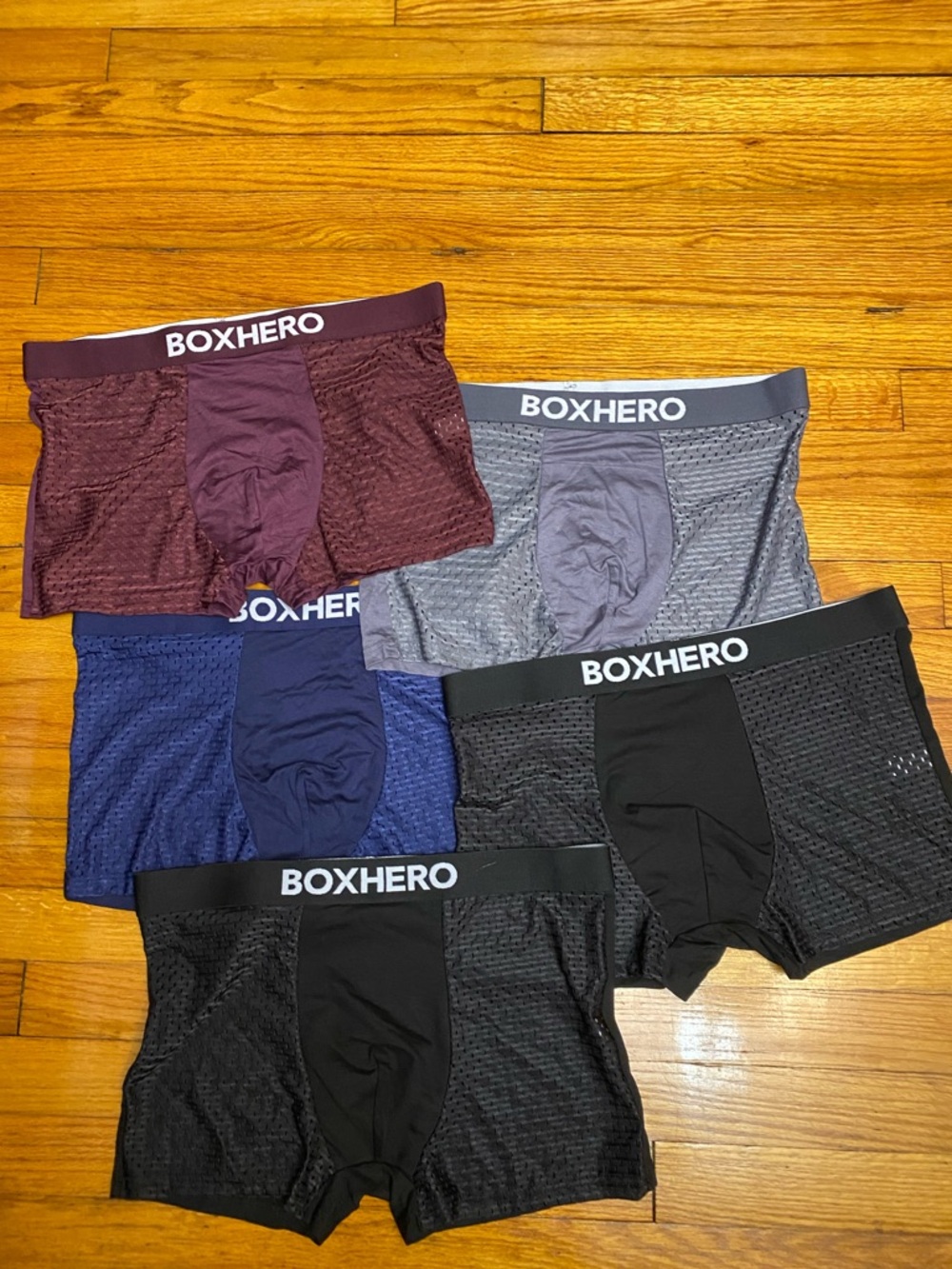 New! Men’s Boxer Brief from Amazon 5 pr Breathable, w/3D Pouch Size M Underwear